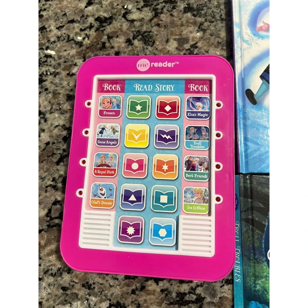Me Reader Electronic Reader Disney Frozen Elsa‎ Complete 8 books and Tested